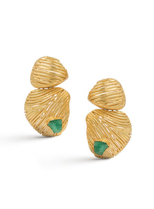 Maxi Emerald Shell Earrings
