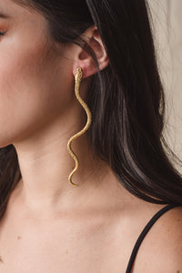 Atik Gold Plated Snake Earrings