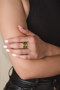 Bold Zoe Gold Plated and Enamel Ring