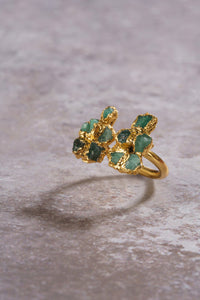 Raw Emerald Duo Chunk Ring