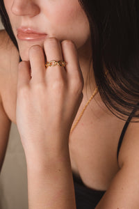 Lue Gold Plated Chain Ring