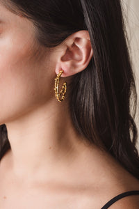 Sphere Gold Plated Hoop Earrings