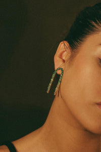 N Shades of Green Emerald Earrings