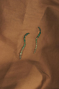 Waves Shades of Green Emerald Earrings