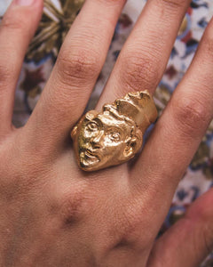 Martir Gold Plated Sculpture Ring