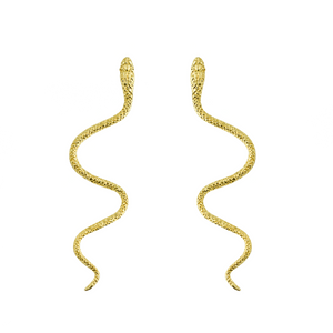 Atik Gold Plated Snake Earrings